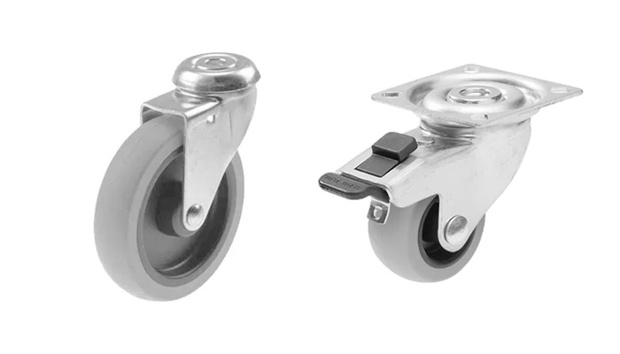 Kalustepyörien kiinnitystavat: Pulttireikäkiinnitys tai laittakiinnitys