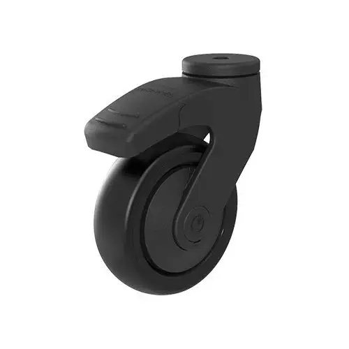 Jarrullinen kääntöpyörä 100 mm Stockholm – 100 kg, Total Stop -jarru ja musta TPE-kumi - Kuljetuspyörät ja kalustepyörät - 00000300 - 1
