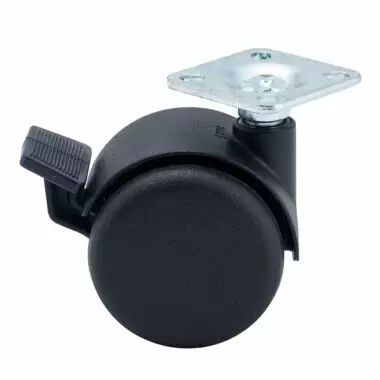 50 mm kaksoiskääntöpyörä jarrulla laippa (38x38) - Kuljetuspyörät ja kalustepyörät - G05091250 - 2