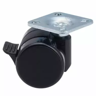 Pieni JarrupyÃ¶rÃ¤ 37 mm KaksoispyÃ¶rÃ¤ Laippa â€“ Nylon, 40 kg - Kuljetuspyörät ja kalustepyörät - G03791250 - 2