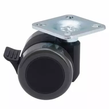 37 mm kaksoiskääntöpyörä jarrulla laipalla (38x38 mm) - Kuljetuspyörät ja kalustepyörät - G03791251 - 1