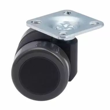 Kaksoispyörä 37 mm Kääntyvä Laippakiinnitys – Elastinen, 40 kg - Kuljetuspyörät ja kalustepyörät - G03790251 - 2