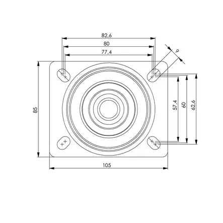 Kääntöpyörä 100 mm Nylon | Kantavuus 200 kg - Kuljetuspyörät ja kalustepyörät - S10030202 - 2