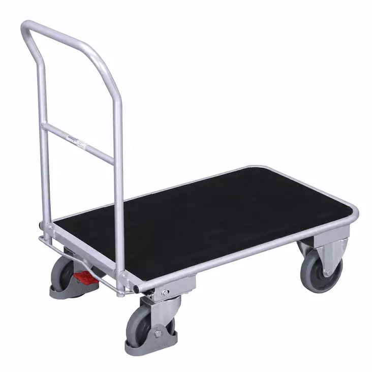 Alumiininen tasovaunu Variofit 900x600 – Kumimatto ja taittuva aisa (200 kg) - Lavavaunut - ap-600812 - 1