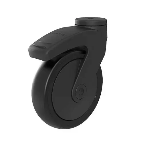 Jarrullinen kääntöpyörä 125 mm Stockholm – 100 kg, Total Stop -jarru ja musta TPE-kumi - Kuljetuspyörät ja kalustepyörät - 00000302 - 1