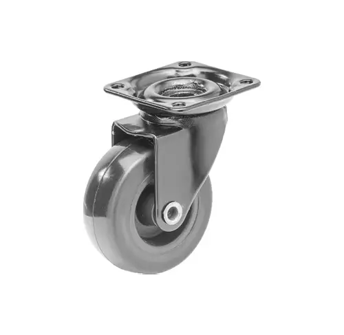 Musta KÃ¤Ã¤ntÃ¶pyÃ¶rÃ¤ 50 mm LaippakiinnityksellÃ¤ â€“ TPE/PU, 40 kg - Kuljetuspyörät ja kalustepyörät - s05050202 - 1