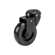 Musta Kääntöpyörä 75 mm Keskireiällä – PU/TPE, 55 kg - Kuljetuspyörät ja kalustepyörät - 00000043 - 1