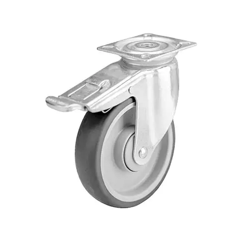 JarrupyÃ¶rÃ¤ 125 mm KÃ¤Ã¤ntyvÃ¤ TPE â€“ Laippakiinnitys, 100 kg - Kuljetuspyörät ja kalustepyörät - s125849253 - 1