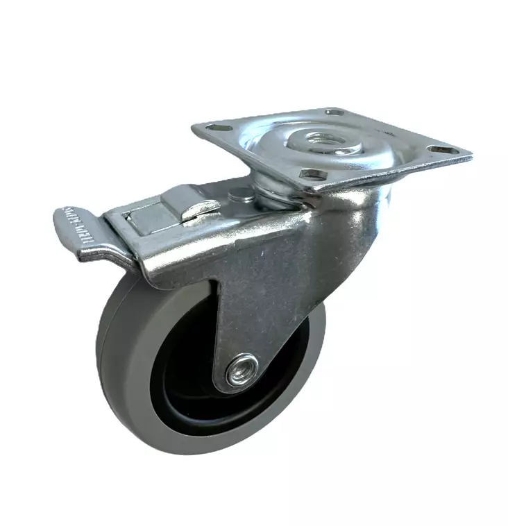 JarrupyÃ¶rÃ¤ 75 mm KÃ¤Ã¤ntyvÃ¤ LaippakiinnityksellÃ¤ â€“ TPE, 55 kg - Kuljetuspyörät ja kalustepyörät - 00000213 - 1