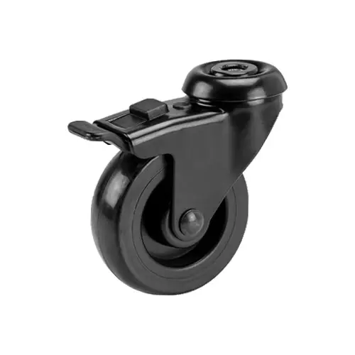 Musta JarrupyÃ¶rÃ¤ 75 mm KÃ¤Ã¤ntyvÃ¤ KeskireiÃ¤llÃ¤ â€“ PU/TPE, 55 kg - Kuljetuspyörät ja kalustepyörät - 00000044 - 1