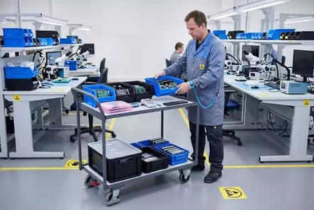 ESD-hyllyvaunu Variofit 2-taso (250 kg) – Sähköä johtava - Hyllyvaunut - sw-500557 - 2
