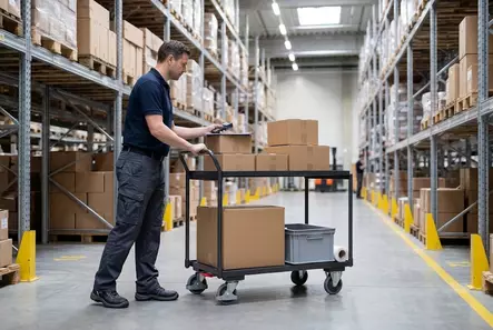 Varastovaunu / Hyllyvaunu Variofit – 2 Tasoa, EasySTOP Jarru, 250 kg - Hyllyvaunut - 00000279 - 2
