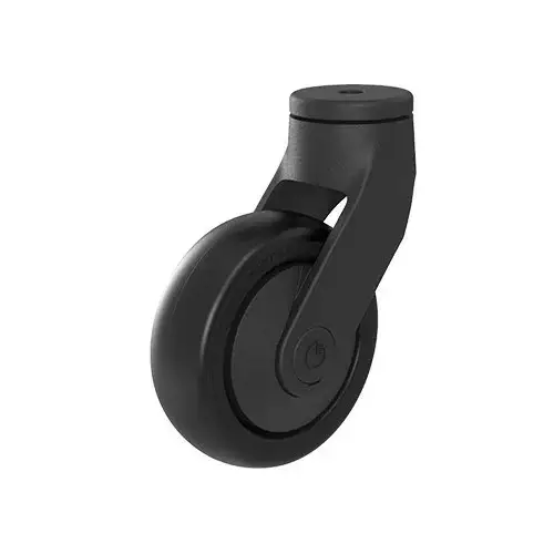Kääntöpyörä 100 mm Stockholm – 100 kg, musta TPE-kumi, pultinreikä - Kuljetuspyörät ja kalustepyörät - 00000299 - 1