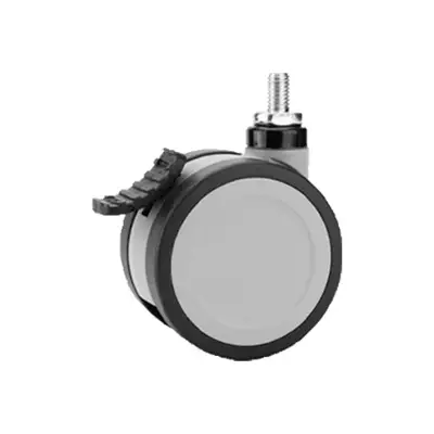 Oslo 75 mm Jarrullinen Kaksoispyörä | Polyuretaani | M10 Kierre | 75 kg - Kuljetuspyörät ja kalustepyörät - 00000059 - 1