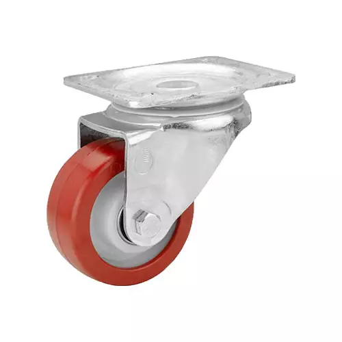 TeollisuuspyÃ¶rÃ¤ 80 mm TPU LaippakiinnityksellÃ¤ â€“ Kantavuus 260 kg - Kuljetuspyörät ja kalustepyörät - 80mm-tpu-laippa - 1