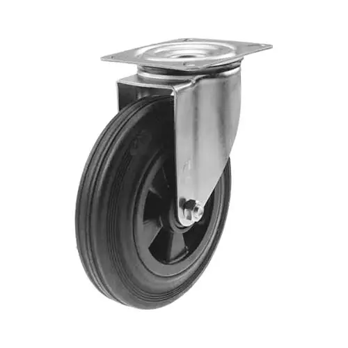 Umpikumipyörä 200 mm Laippakiinnityksellä – Kantavuus 205 kg - Kuljetuspyörät ja kalustepyörät - 200mm-umpikumi - 1