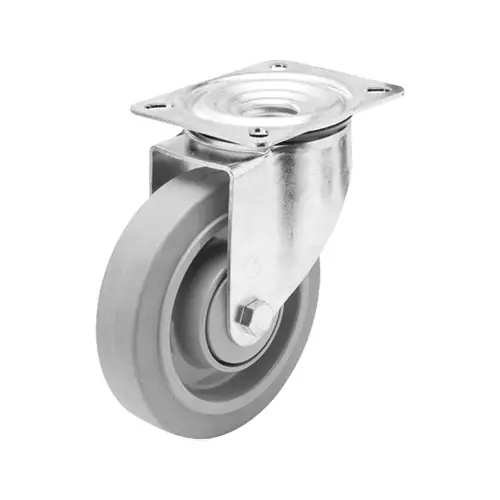 TeollisuuspyÃ¶rÃ¤ 160 mm laippakiinnityksellÃ¤ â€“ Elastinen kumi, 350 kg - Kuljetuspyörät ja kalustepyörät - 160mm-elastinen - 1