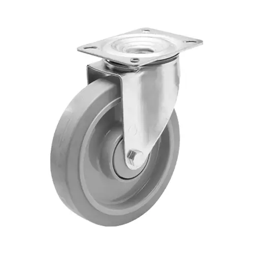 TeollisuuspyÃ¶rÃ¤ 200 mm laippakiinnityksellÃ¤ â€“ Elastinen kumi, 350 kg - Kuljetuspyörät ja kalustepyörät - 200mm-elastinen - 1