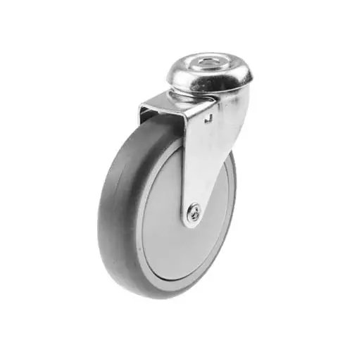 KÃ¤Ã¤ntÃ¶pyÃ¶rÃ¤ 100 mm KeskireiÃ¤llÃ¤ â€“ TPE, Kuulalaakeri, 70 kg - Kuljetuspyörät ja kalustepyörät - 100mm-tpe-kr - 1