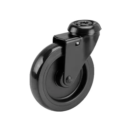 Musta KÃ¤Ã¤ntÃ¶pyÃ¶rÃ¤ 100 mm KeskireiÃ¤llÃ¤ â€“ Kantavuus 55 kg - Kuljetuspyörät ja kalustepyörät - 100mm-musta-tpe-kr - 1